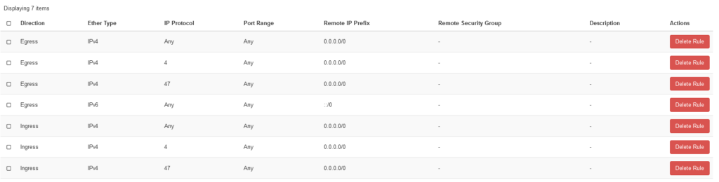 openstack security group for calico